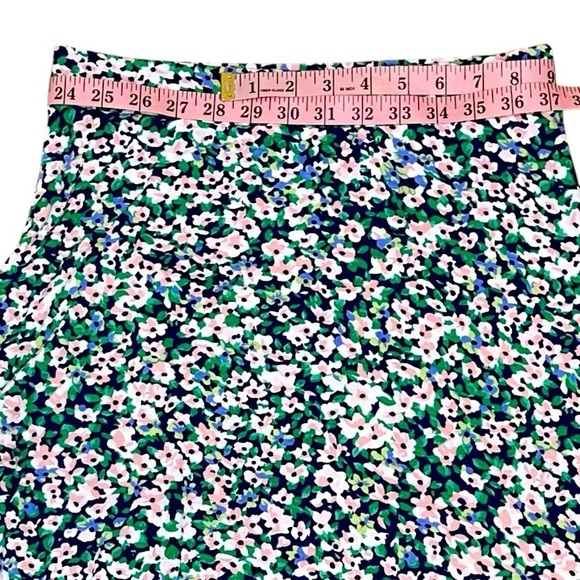 Talbots Green and White Ruffled High Low Maxi Skirt Size XS - Picture 11 of 12